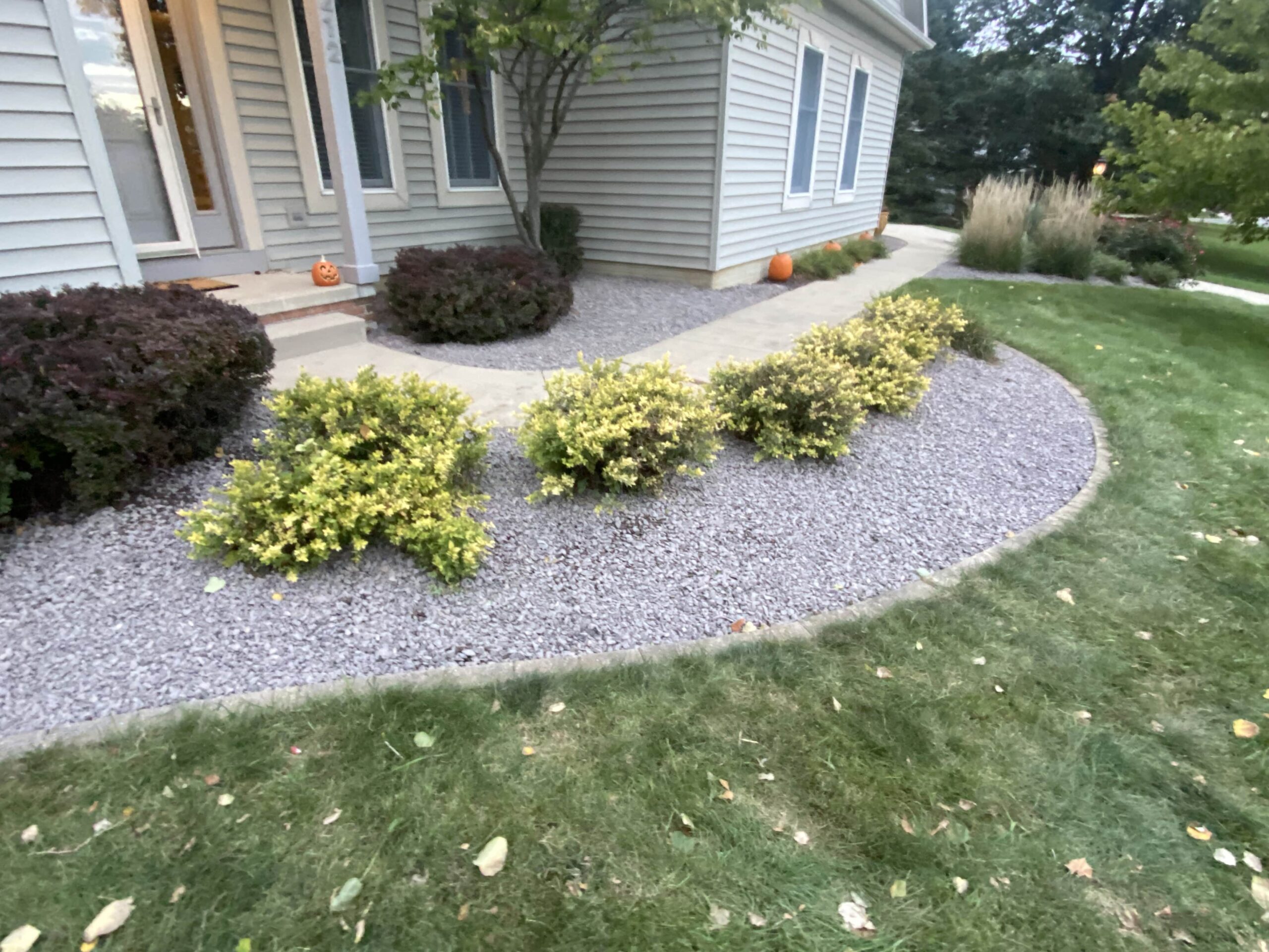 Krueger Lawn and Landscaping's precisely trimmed bushes and shrubs.