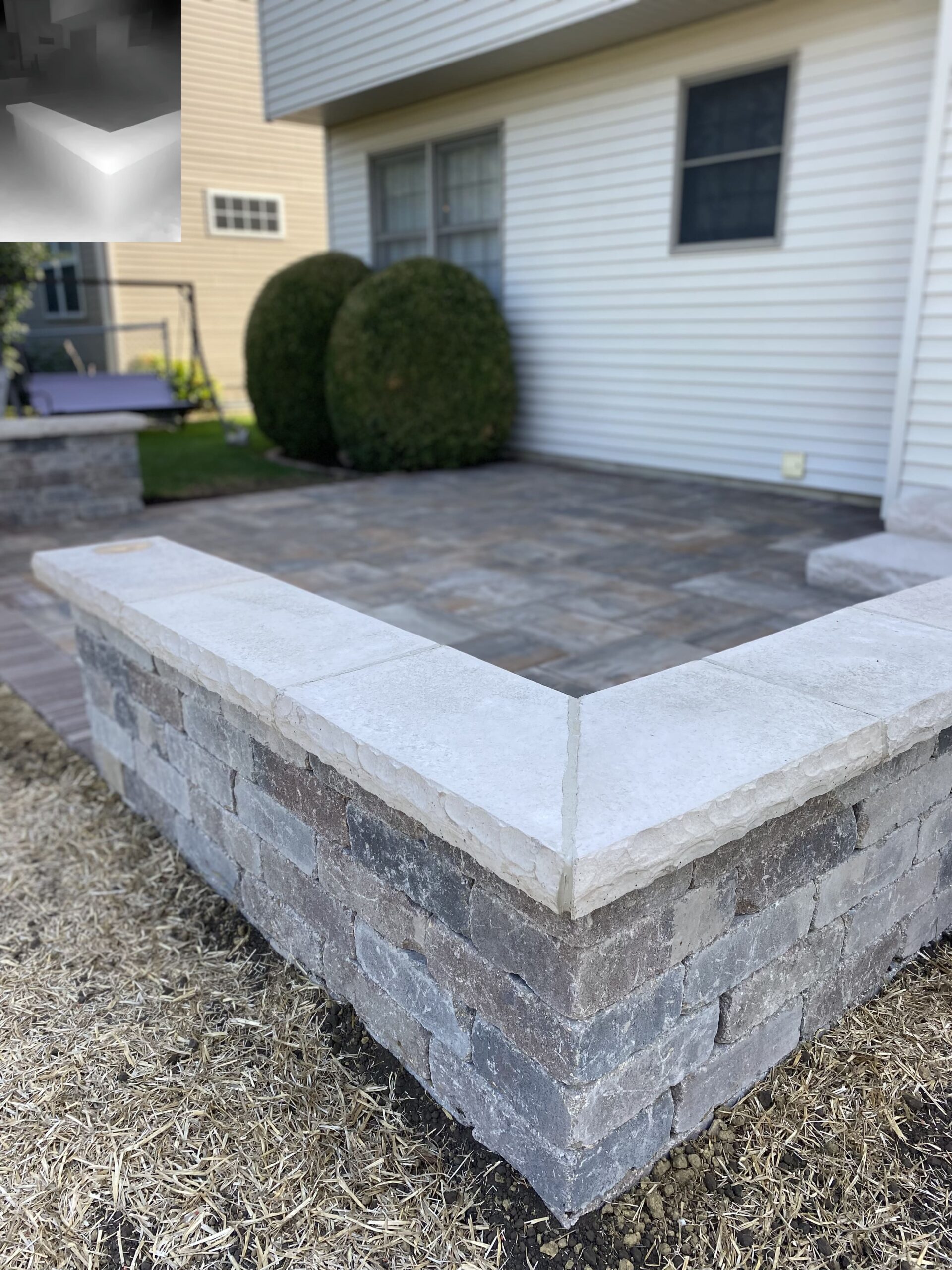 Beautifully crafted paver patio by Krueger Lawn and Landscaping.