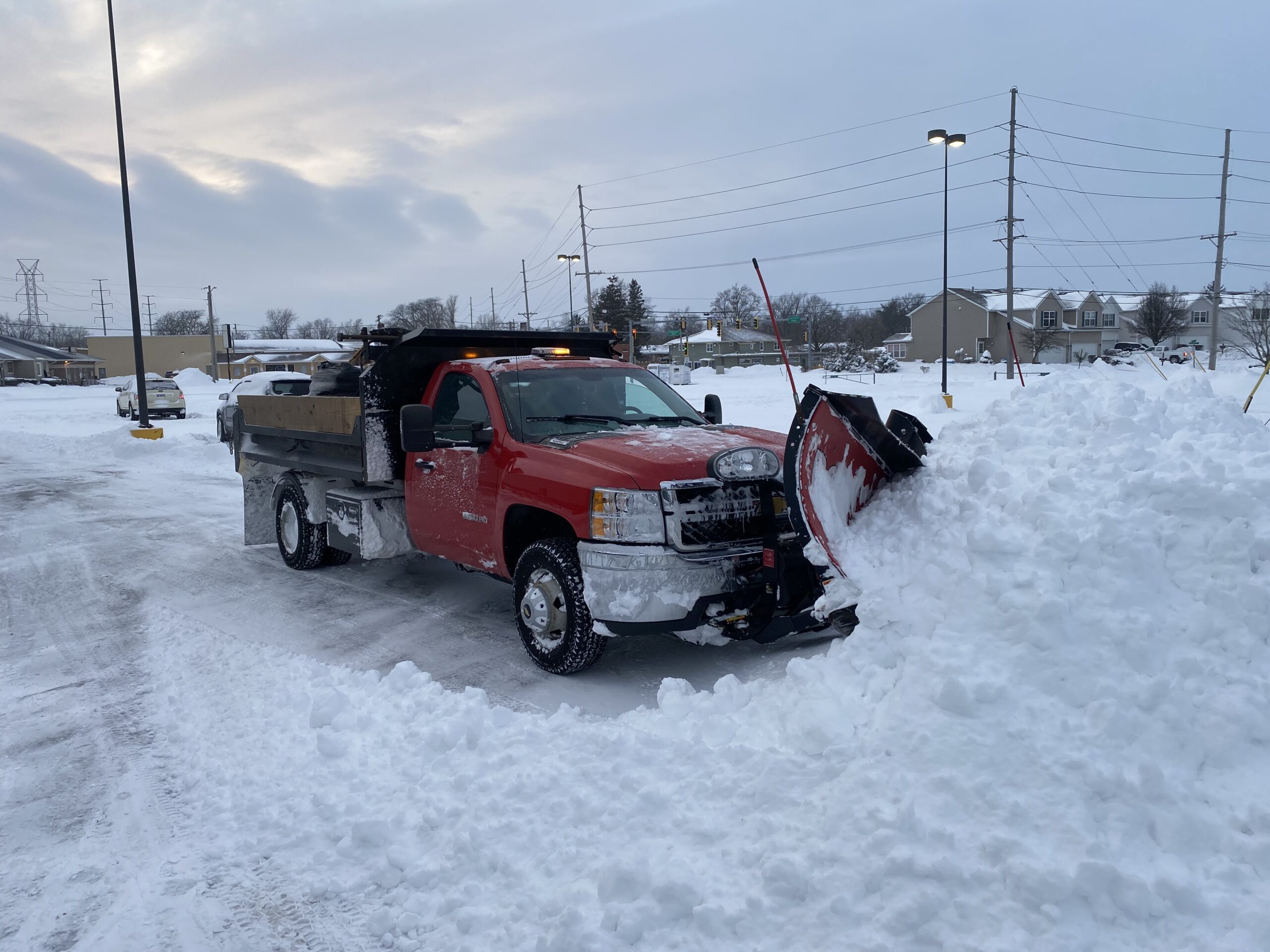 Efficient snow and ice removal services by Krueger Lawn and Landscaping.